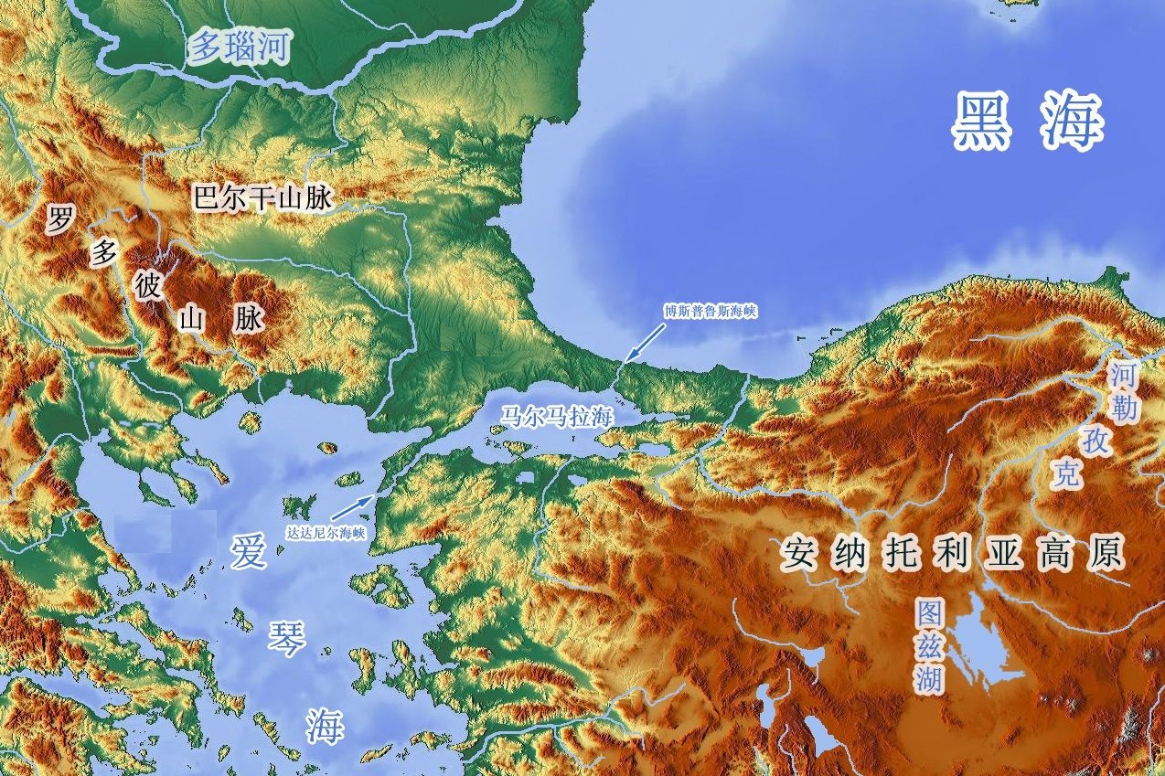 黑海地图高清中文版图片